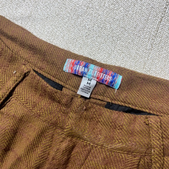 Urban Outfitters Brown Chevron Stitch High Waist Wide Leg Trousers - Picture 11 of 14